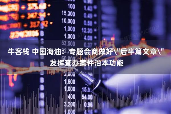 牛客栈 中国海油：专题会商做好＂后半篇文章＂ 发挥查办案件治本功能